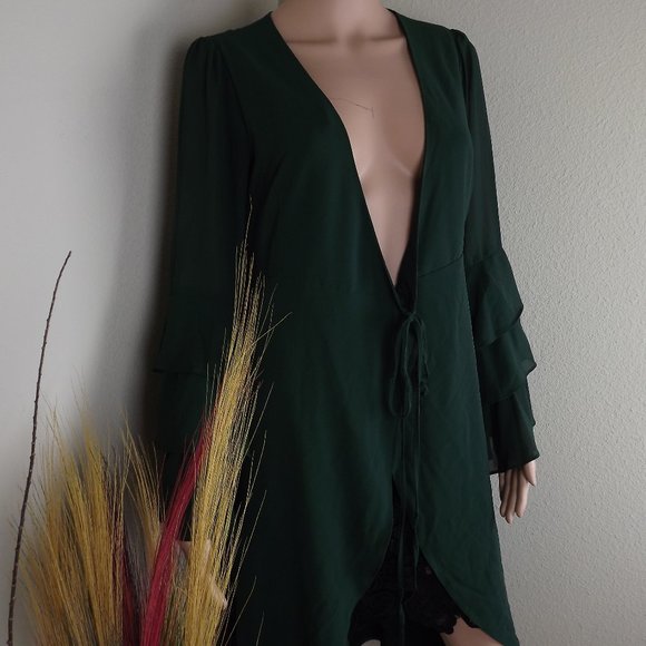 Beautiful Forest Green Forever 21 Cardigan - Picture 3 of 7